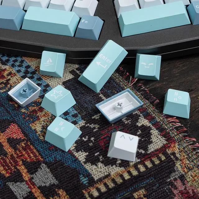 Alt view image 5 of 5 - mintcaps Keycaps 173 Keys Cherry Profile Doubleshot Blue Keycap Full Set Custom Keyboard Keycaps ISO ANSI for 60% 65% 70% 75% 100% Cherry MX Gateron Kailh Switches Mechanical Keyboards