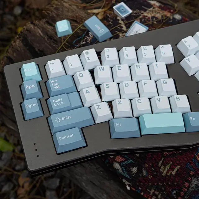 Alt view image 2 of 5 - mintcaps Keycaps 173 Keys Cherry Profile Doubleshot Blue Keycap Full Set Custom Keyboard Keycaps ISO ANSI for 60% 65% 70% 75% 100% Cherry MX Gateron Kailh Switches Mechanical Keyboards