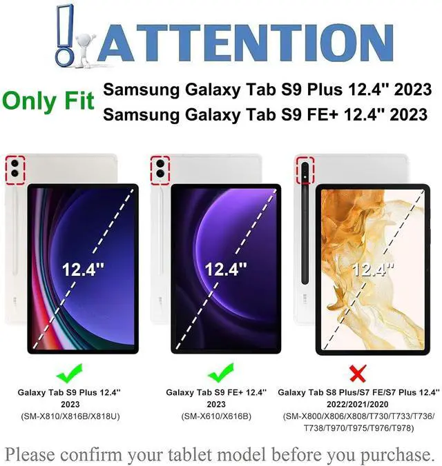 Alt view image 2 of 5 - Nanhent Keyboard Case for Samsung Galaxy Tab S9 FE+/S9+ Plus 12.4 Inch 2023, 7 Colors Backlit, Smart Touchpad, Detachable Bluetooth Wireless Trackpad Keyboard & Slim PU Stand Cover with S Pen Holder