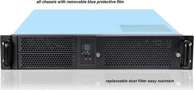 Alt view image 2 of 5 - RackChoice 2U Rackmount Server Chassis 2x5.25 + 6x3.5 ATX/MATX Support ATX PSU with Either top or Side Cooling