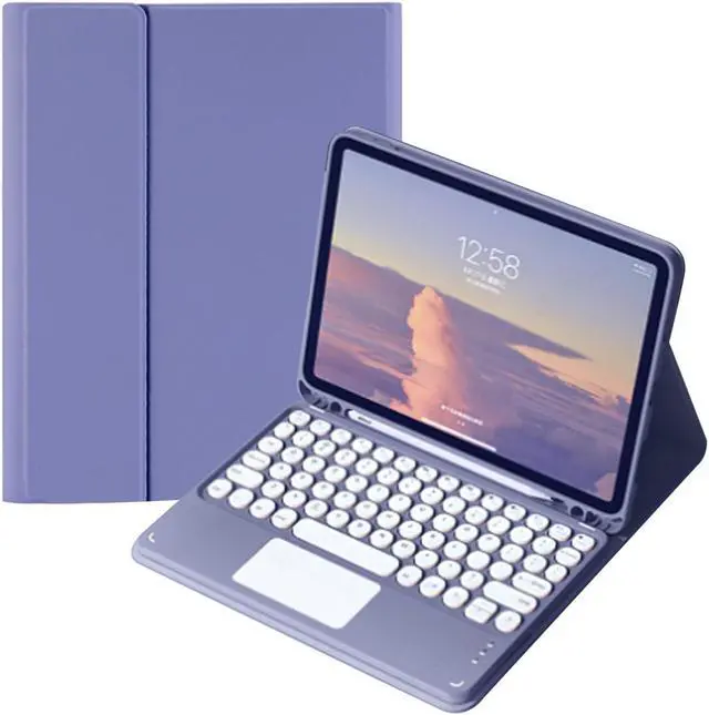 Main image of QYiiD Keyboard Case with Touchpad for iPad Pro 13-inch (M4) 2024, Smart Keyboard Folio Cover with Pencil Holder, Multi-Touch Trackpad, Detachable Keyboard for iPad Pro13 inch (2024), Purple