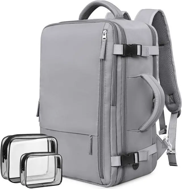Main image of Rinlist Travel Backpack for Women Men, Carry on Backpack Bag for Traveling on Airplane, Flight Approved Personal Item Size Backpack Luggage,Travel Essentials, Dark Grey