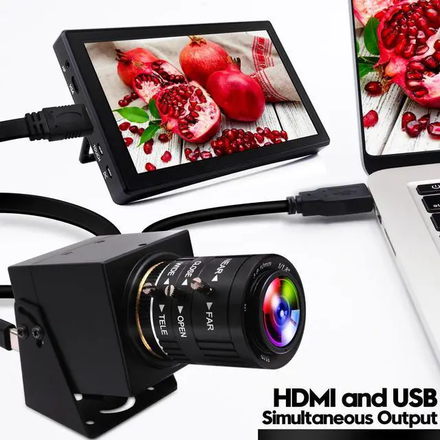 Alt view image 2 of 5 - ELP 4K USB HDMI Camera Manual Zoom Webcam Variable Focus PC Camera Mini Close-up Camera for Computer H.264 Telescope USB Security Camera 8mp IMX415 Industrial CCTV Camera (3.6-10mm 3X Zoom Lens)