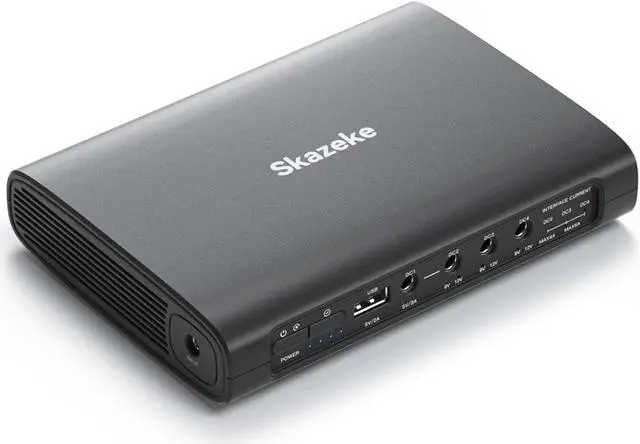 Main image of Skazeke Mini UPS Uninterrupted Power Supply 20000mAh Lithium ion Backup Battery with DC 12V/9V/5V/6A Output for Wireless Router, Modem, LED Light, CCTV Camera, Smartphone and More
