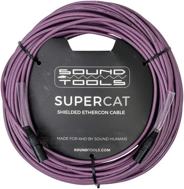 Alt view image 5 of 5 - Sound Tools SuperCAT Professional Grade Shielded CAT5e etherCON Cable, Flexible Polyurethane Jacket, Neutrik Connectors (200 feet, Purple)