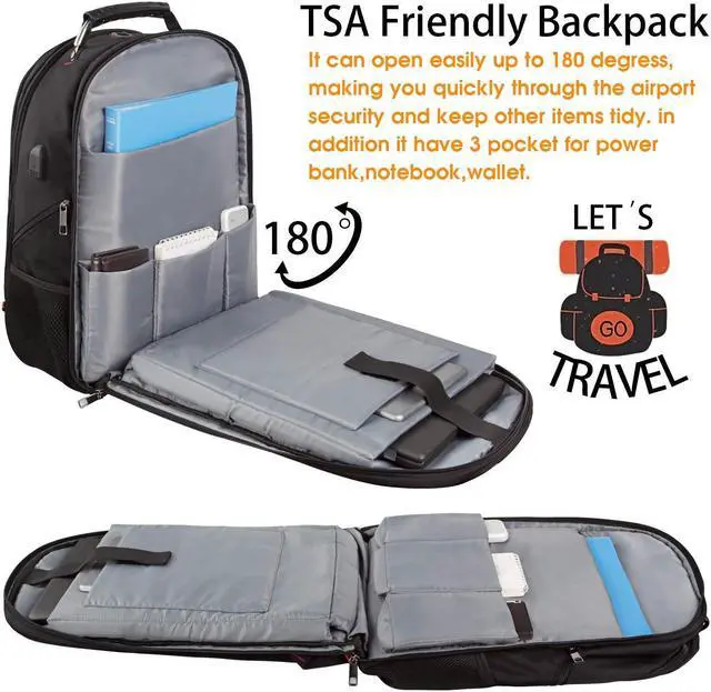 Alt view image 4 of 5 - LTINVECK Travel Laptop Backpack, Extra Large Backpack for Men Women with USB Charging Port, TSA Friendly Heavy Duty Big Business Computer Bag Tech Backpacks Bag Fit 17 Inch Laptops, RFID Backbag