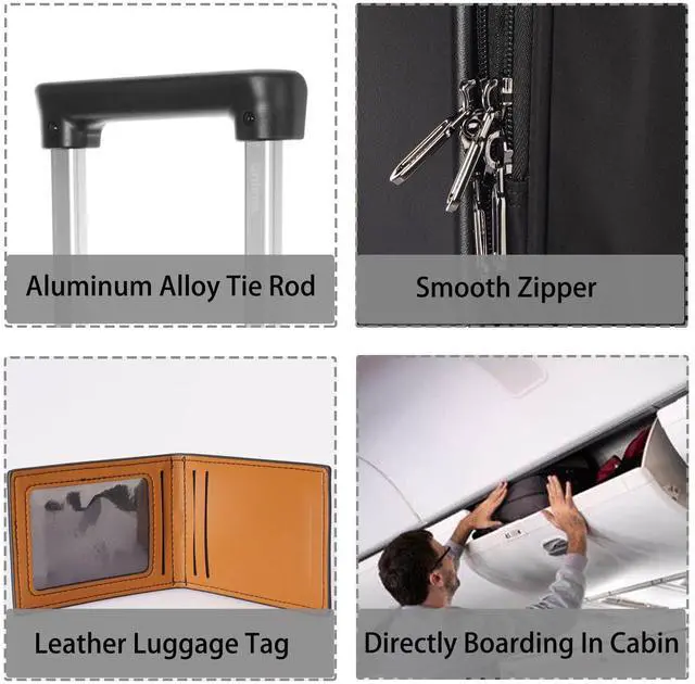 Alt view image 3 of 4 - UNIKER Laptop Briefcase with Cup Holder,Small Rolling Suitcase for Work,Carry On Luggage 17x12x10,16 Inch Suitcases with 4 Spinner Wheels,Rolling Teacher Bag Black