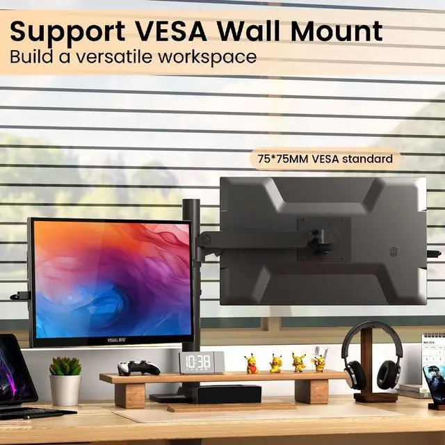 Alt view image 3 of 5 - Visual Beat Portable Touch Screen Monitor 17.3'' 1080P IPS USB-C Extended Display with Smart Cover, USB2.0, HDMI, Dual Speakers, VESA - for Laptop, PC, Mac, Phone, PS3/4/5, Xbox, Switch.