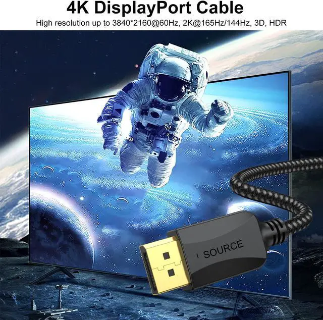 Alt view image 2 of 5 - XiAyriky DisplayPort to DisplayPort Cable 1.5 FT, 10-Pack Thin DP Display Port Cable Adapter Male to Male 4K, 2k@165Hz/ 144Hz for Computer, Docking Station, Monitor and More