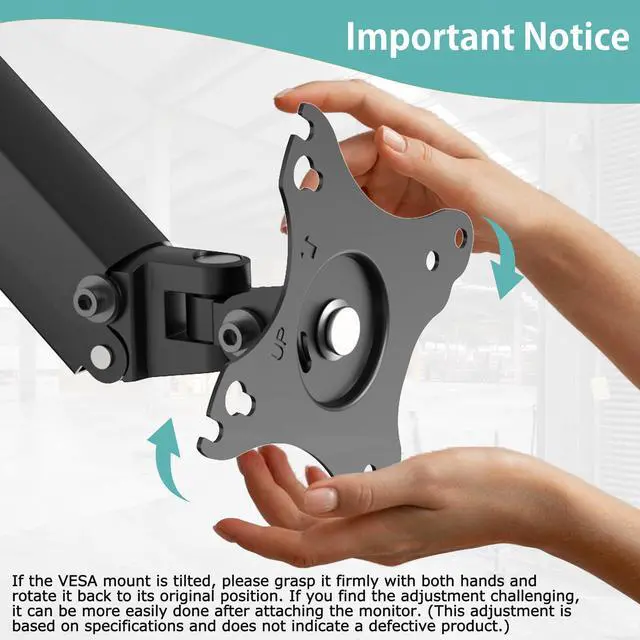 Alt view image 2 of 5 - WORLDLIFT Height Adjustable Pole Mount Monitor Arm for 17"-27" Screens with Mechanical Spring, VESA 75x75 and 100x100 - Holds up to 15.4 lbs