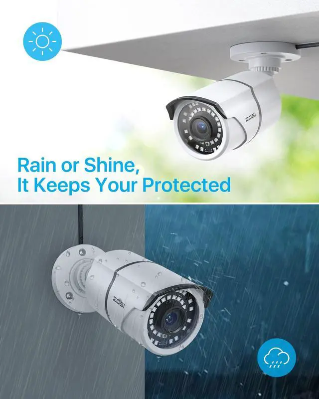 Alt view image 3 of 5 - ZOSI 1080p H.265+ Security Camera System for Home, 5MP Lite 8 Channel CCTV DVR and 8 x 1080p Weatherproof Bullet Cameras Outdoor Indoor with 120ft Night Vision and 105degWide Angle (No HDD Included)