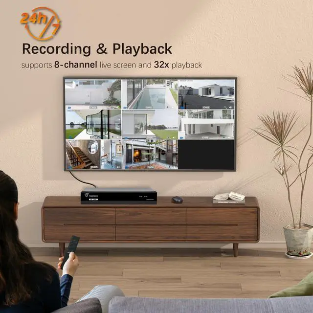Alt view image 5 of 5 - TIGERSECU Super HD 1080P 8 Channel DVR Security Recorder with 1TB Hard Drive, Hybrid 6-in-1 CCTV DVR Recorder Compatible with 2MP and 5MP TVI, AHD, CVI, Analog, RS485 PTZ and IP Cameras