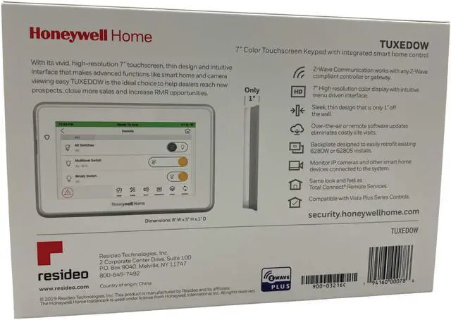 Alt view image 2 of 2 - TUXEDO - 7" Touchscreen Security and Smart Controller (Honeywell