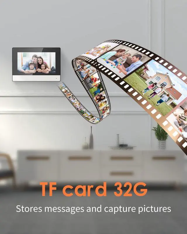 Alt view image 5 of 5 - Wired PoE IP Video Intercom Kit Door Phone/Bell 7-inch Colorful TFT Screen 2MP Video Doorbell Camera with Two-Way Audio, 2.4GHz WiFi, Night Vision, Compatible with Connect APP, KIS603-P