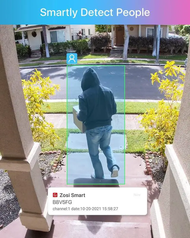 Alt view image 3 of 5 - ZOSI 5MP 8CH PoE Security Camera System with Audio, 4pcs Outdoor PoE Cameras, Night Vision, Smart Human Detection, Remote Access, H.265+ 8 Channel 5MP 3K Home NVR with 1TB HDD for 24/7 Recording