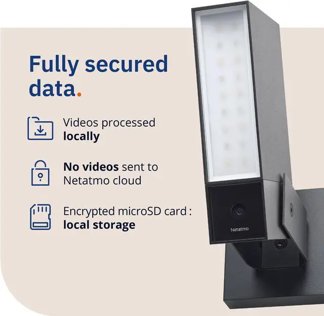 Alt view image 5 of 5 - Netatmo Smart Outdoor Security Camera with 105-dB Siren & WiFi | Sends Alerts to Your Smartphone | Floodlight & Movement Detection | Night Vision | Security Without Monthly Fees (White)