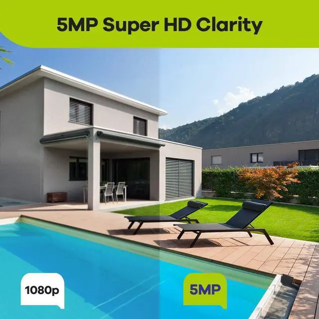 Alt view image 2 of 5 - SANNCE 4K POE CCTV Home Security Camera System 8CH POE NVR Recorder with 2TB Hard Drive, 4X 5MP Outdoor Metal IP Cam 5MP Resolution, Power Over Ethernet, Easy Mobile Access with APP Alert