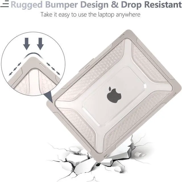 Alt view image 5 of 5 - Batianda Case for New MacBook Air 13.6 inch 2025 M4 2024 2022 Release A3240 A3113 A2681 Model,Honeycomb Heavy Duty Protective Hard Shell with TPU Bumper Fold Kickstand & Keyboard Cover, Rock Gray