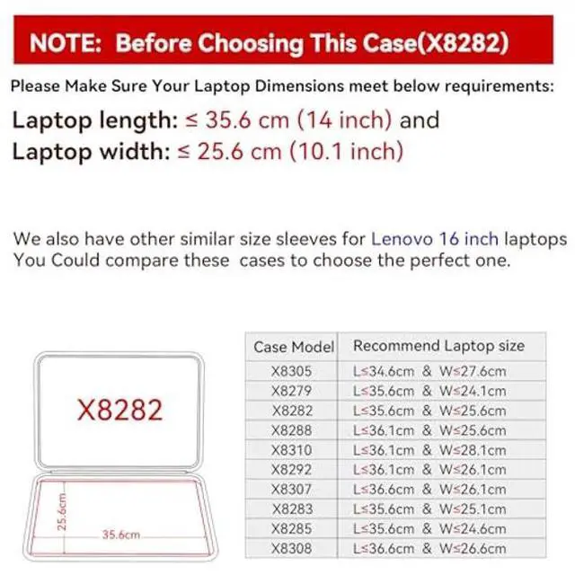 Alt view image 2 of 5 - Smatree Hard EVA Protective Sleeve Compatible for 16 inch Lenovo ThinkBook 16p Gen 5/4/3/2 Laptop, for Lenovo ThinkBook 16 Gen 7/6 Laptop, for 16 inch Lenovo IdeaPad 5/5i 2-in-1 Laptop Case (X8282)