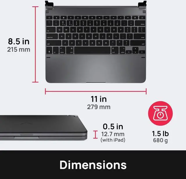 Alt view image 3 of 5 - Brydge 12.9 Pro (3rd Generation, 2018 Model) (New: for iPad 3rd & 4th Gen (2018 & 2020, Space Gray)