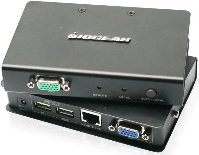 Main image of IOGEAR USB 2.0 VGA KVM Console Extender Up to 500 Feet, GCE500U,Grey
