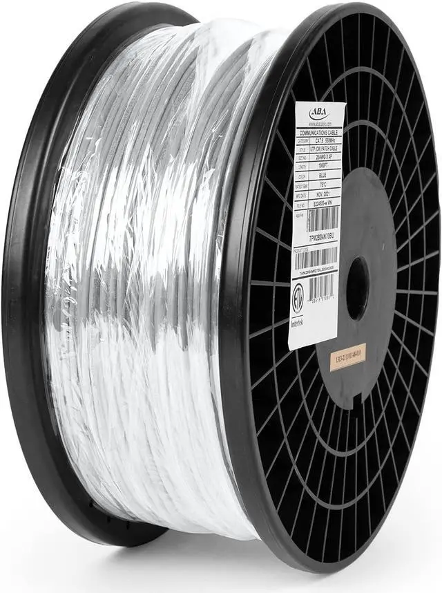 Main image of Elite Cat6 Stranded 28AWG (cm Rated) - Ultra Slim Ethernet, 1000ft, Unshielded Twisted Pair (UTP), Pure Stranded Copper, UL Listed, Ultra Flexible, Reel, White | Create Custom Patch Cables