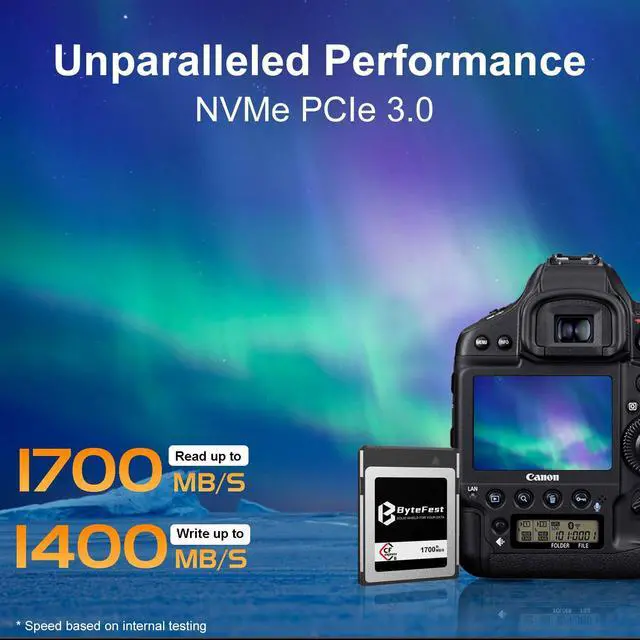 Alt view image 2 of 5 - ByteFest 256GB Professional CFexpress Type B Memory Card, Raw 4K/8K Video Recording for Canon EOS R3/R5/R5C, for Nikon Z6/Z7/Z9/D5/D6/D500/D850, for DJI Ronin 4D Panasonic FUJIFILM Camera, Silver