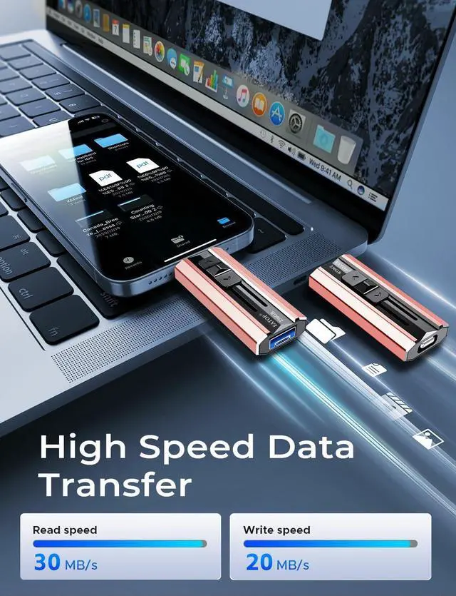 Alt view image 2 of 5 - EATOP 256GB Flash Drive Intended for iPhone iPad Android and Computers, 4 in 1 Photo Stick for Phone Memory Storage Easily Backup Photos Videos, Plug and Play, No Application Required (Light Pink)