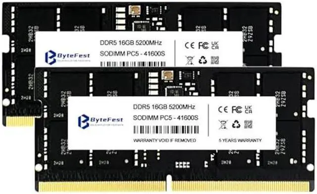 Main image of ByteFest DDR5 RAM 32GB (2x16GB) 5200MHz PC5-41600 CL42 1.1V SODIMM 262-Pin Laptop/Notebook RAM Memory Modules