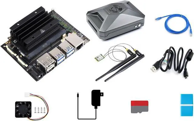 Main image of Waveshare Jetson Nano Development/Expansion Kit Alternative Solution of B01 Kit Comes with Jetson Nano Case TF Card and More Extra Accessorries (10 Items)