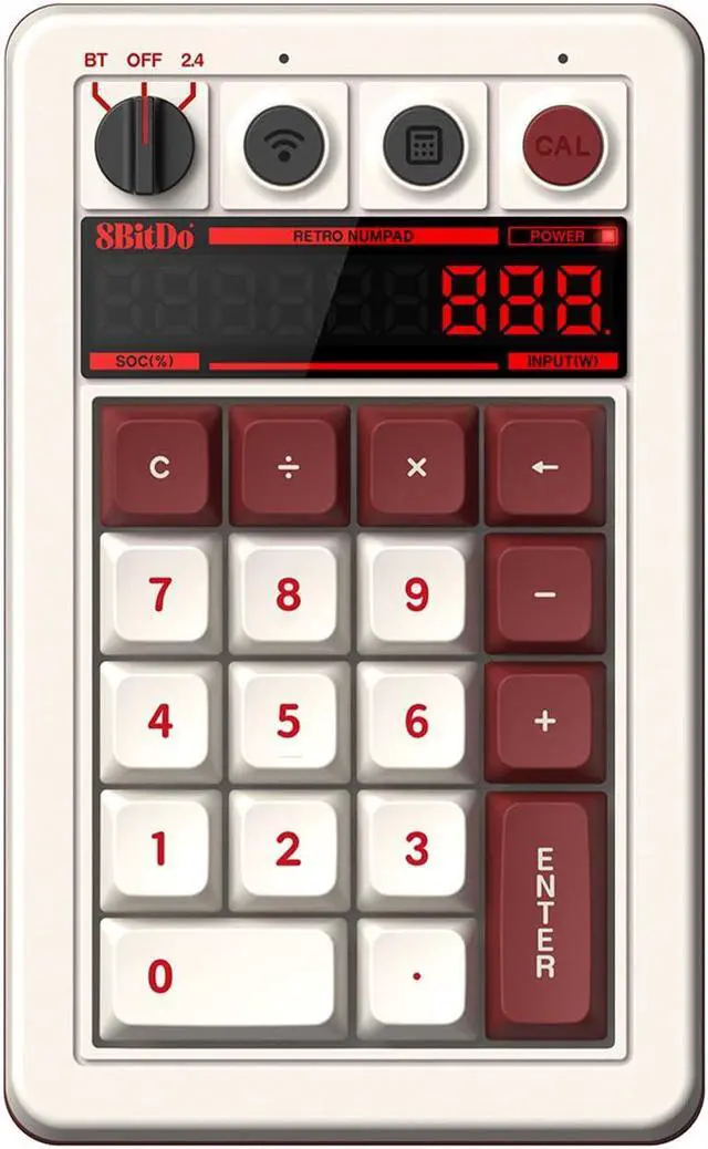 Main image of AKNES 8Bitdo Retro 18 Mechanical 2-in-1 PC Calculating Numpad, Bluetooth/2.4G/Wired for Windows and Android - Fami Edition