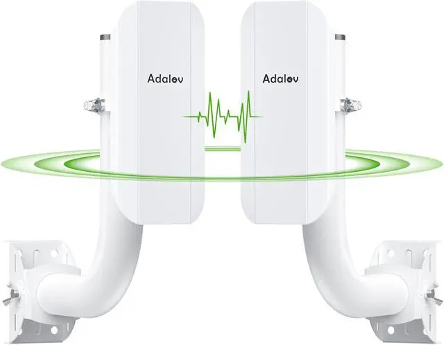 Main image of Gigabit Wireless Bridge Support VLAN with 2 Bracket Mounts, 5KM 5.8G Point to Point Outdoor CPE, Adalov CPE362 Long Range WiFi Bridges for PtP/PtMP with High Gain Antenna, Plug and Play, 48V POE
