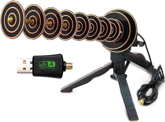 Main image of 2.4G WIFI Yagi Directional Antenna USB Wireless Adapter Laptop Desktop PC Signal Increase Extension Long Distance Reception (USB Adapter and WIFI Antenna)