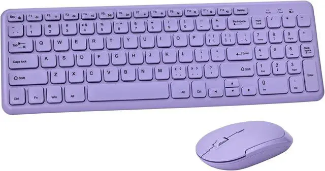 Main image of Wireless Ergonomic Keyboard and Mouse Combo, Sweet Mixed Color Cute Keyboard, 2.4G USB, Compatible with Computer, Laptop, PC Desktops, mac (Purple)