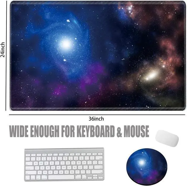 Alt view image 2 of 5 - 36x24 Desk Mat Gaming Mouse Pad XXXL Large Mousepad Giant Desk Pad Galaxy Mouse Mat Huge Oversized Computer Mat for Wireless Mouse Work Office