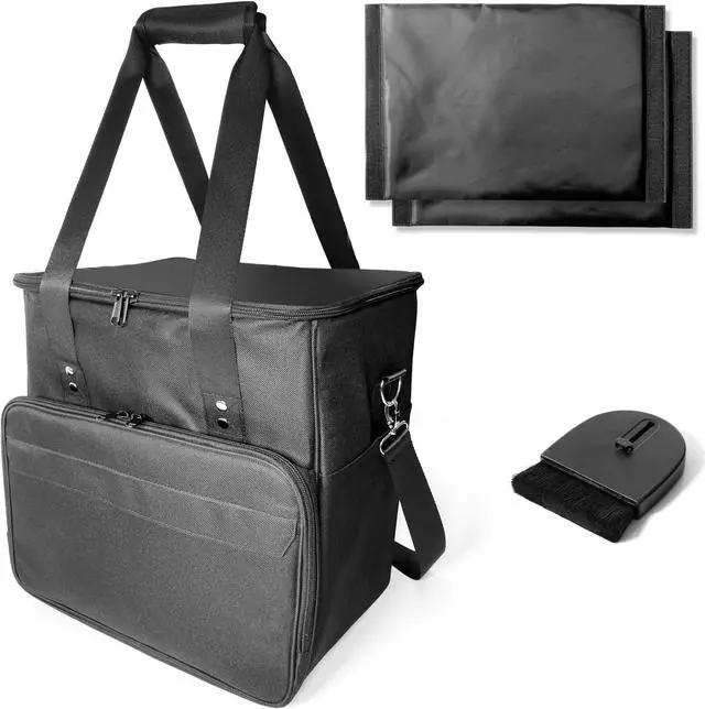 Main image of Billotodo Vinyl Record Carrying Bag for Albums 12" or LPs - Travel Storage Holder Case with Dividers Holds up to 60 Records Collection