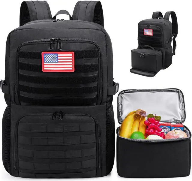 Main image of BERTASCHE Lunch Backpack, Laptop Backpack 17 inch for Work w/Insulated Cooler Lunch box for Men Women, Casual Daypack for Travel Commuter Picnic College,Black