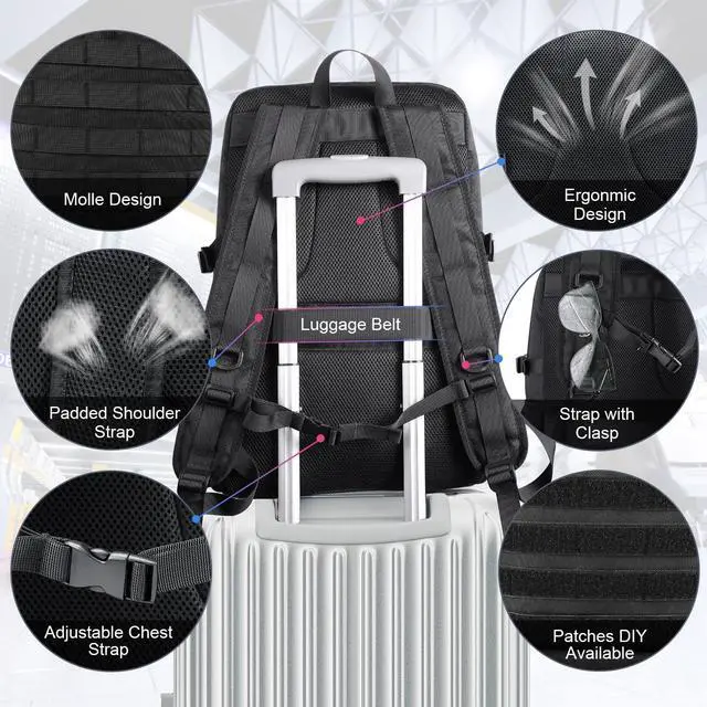 Alt view image 4 of 5 - BERTASCHE Lunch Backpack, Laptop Backpack 17 inch for Work w/Insulated Cooler Lunch box for Men Women, Casual Daypack for Travel Commuter Picnic College,Black