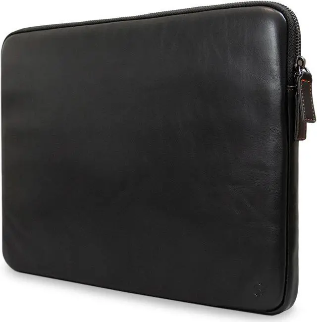 Main image of Casemade Real Leather Laptop Case/Zipped Folio Bag with Inner Pocket & Wool Lining Compatible with Apple MacBook, HP, Dell, Asus, Levovo (16 Inch - Black)