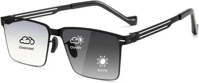 Main image of Cyxus Photochromic Glasses for Men Women UV Protection with Blue Light Blocking(1176i02 Black)