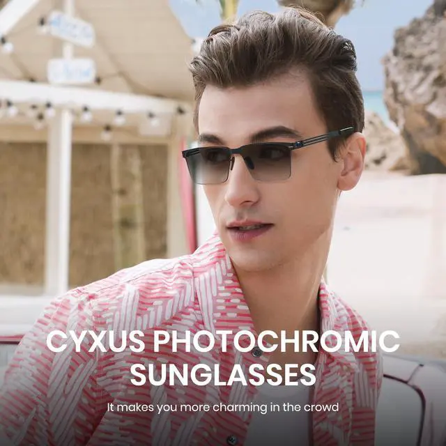 Alt view image 4 of 5 - Cyxus Photochromic Glasses for Men Women UV Protection with Blue Light Blocking(1176i02 Black)