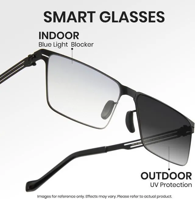 Alt view image 5 of 5 - Cyxus Photochromic Glasses for Men Women UV Protection with Blue Light Blocking(1176i02 Black)