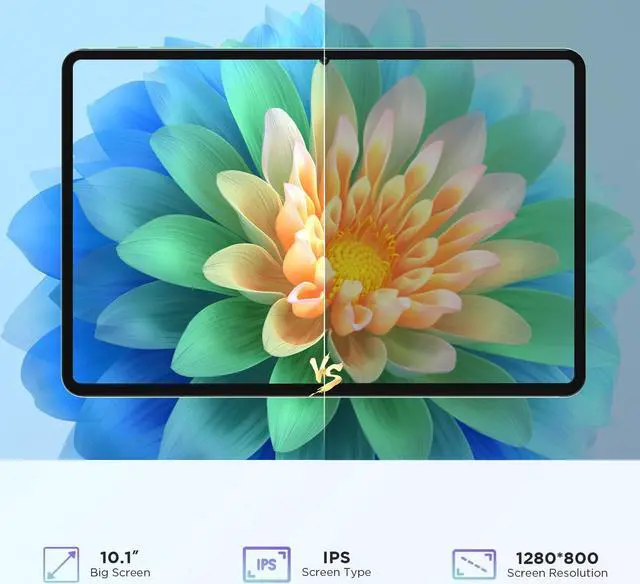 Alt view image 4 of 5 - CWOWDEFU 10 Inch Android 14 Tablet, 12GB+128GB, Expand 1TB, Widevine L1 Compatible Octa-Core With WiFi 6, 6000mAh, Dual 8MP+5MP Camera, Face ID/Reading/Gaming (Green)