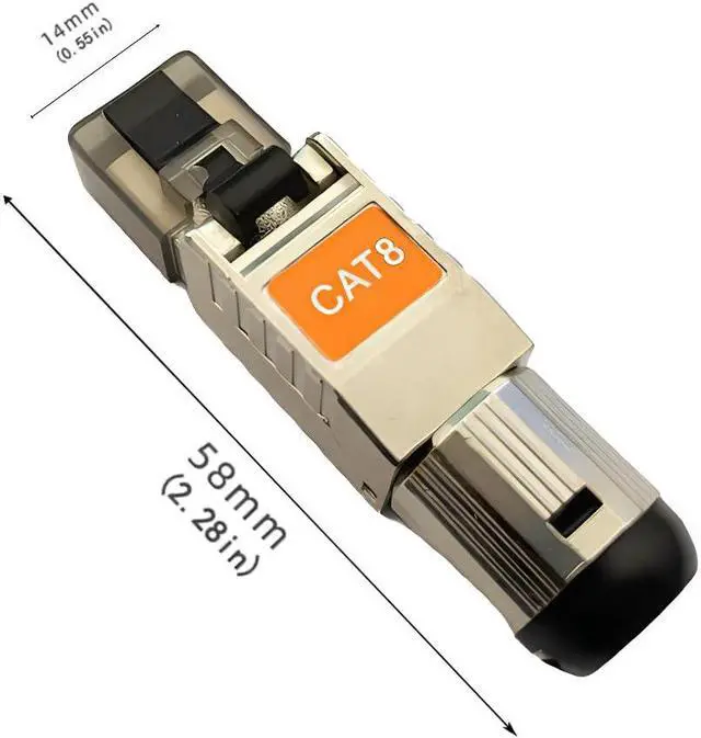 Alt view image 4 of 5 - Davonpha Cat8 Toolless RJ45 Connector,zinc Alloy Shielded Ethernet Termination Plugs for 2000MHz 2GHz 40G Double Shielded Solid LAN Cable Cat7 Cat6a 22AWG-24AWG,Tool-Free (Connector 6-Packs)
