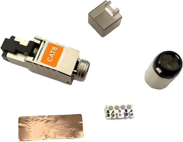 Alt view image 3 of 5 - Davonpha Cat8 Toolless RJ45 Connector,zinc Alloy Shielded Ethernet Termination Plugs for 2000MHz 2GHz 40G Double Shielded Solid LAN Cable Cat7 Cat6a 22AWG-24AWG,Tool-Free (Connector 6-Packs)