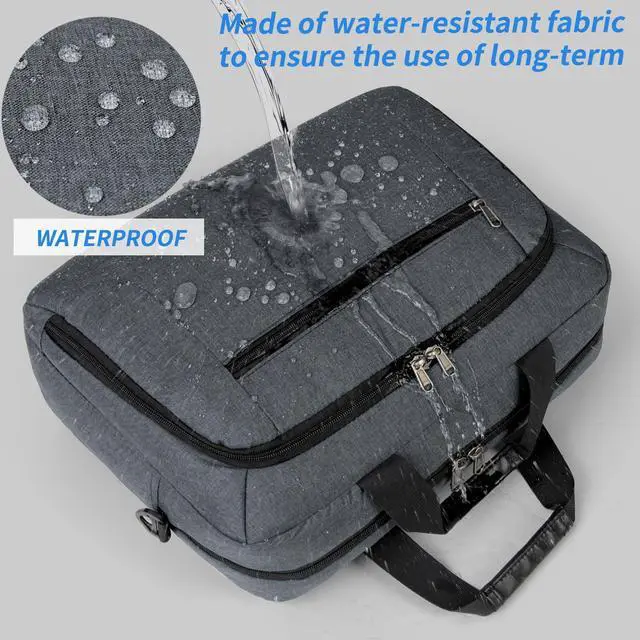 Alt view image 4 of 5 - Dakuly Laptop Bag 17.3 Inch Laptop Briefcase Large Waterproof Laptop Case for Men Women Business Office Work Computer Bag 17 Inch Adjustable Shoulder Messenger Bag, Grey