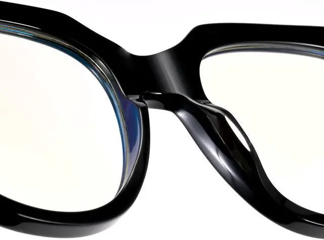 Alt view image 4 of 5 - Dollger Blue Light Blocking Glasses For Woman Men Thick Acetate Frame Round CatEye Computer BlueLight Glasses Non-Prescription Black