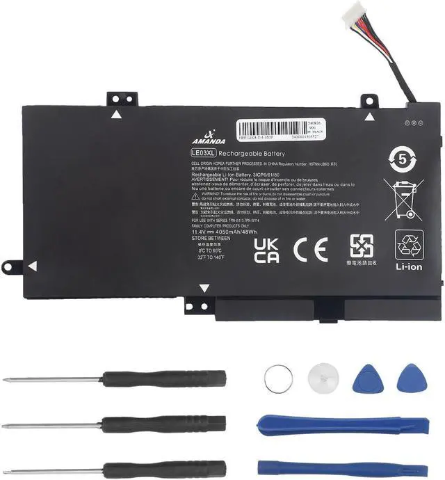 Main image of A AMANDA 796356-005 LE03XL Laptop Battery for HP Pavilion X360 M6-W101dx W010dx W102dx W103dx 13-s120nr 13-s000 15-bk000 Series, 13-s120nr 13-s128nr 15-bk010nr 15-bk152nr LE03 HSTNN-PB6M HSTNN-YB5Q