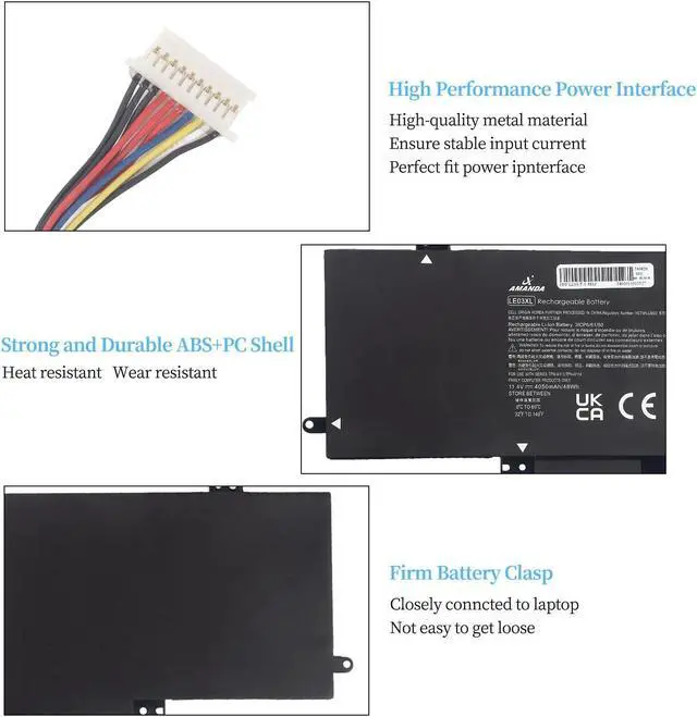 Alt view image 3 of 5 - A AMANDA 796356-005 LE03XL Laptop Battery for HP Pavilion X360 M6-W101dx W010dx W102dx W103dx 13-s120nr 13-s000 15-bk000 Series, 13-s120nr 13-s128nr 15-bk010nr 15-bk152nr LE03 HSTNN-PB6M HSTNN-YB5Q