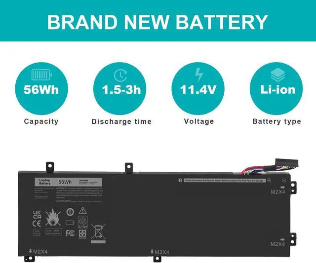 Alt view image 4 of 5 - Fancy Buying RRCGW H5H20 Laptop Battery for Dell XPS 15 9550 15-9550 9560 9570 Precision 15 5510 5520 5530 5540 Series P56F P56F001 5D91C 05D91C 62MJV 062MJV M7R96 0RRCGW 5041C 05041C 11.4V-56Wh
